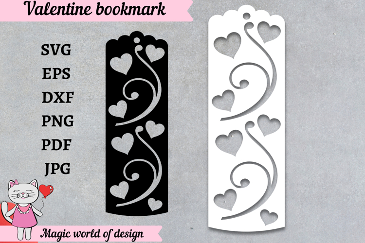 Valentine bookmark svg, papercut designs svg