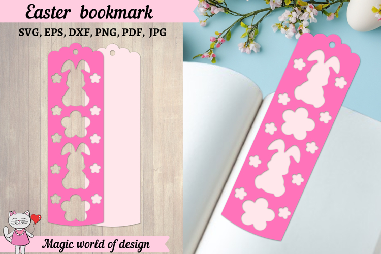 Easter bunny Bookmark SVG, Bookmark Papercut