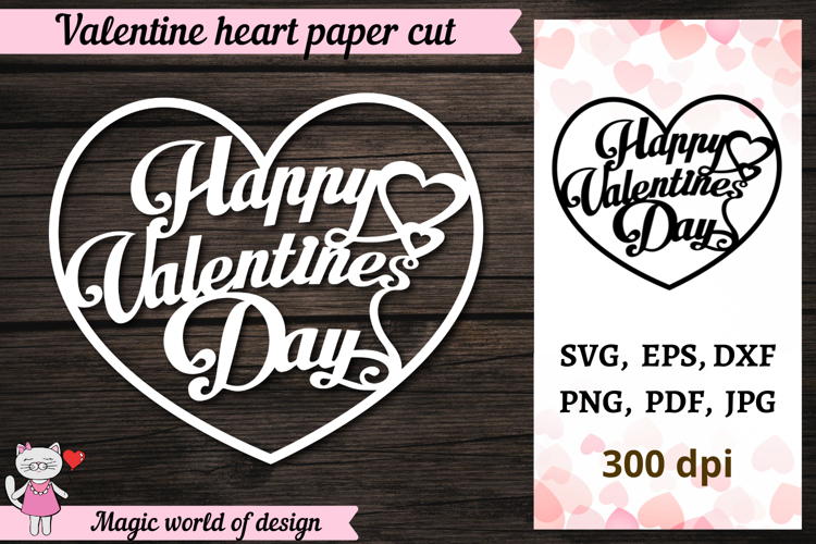 Heart Valentine, Paper Cut Template svg
