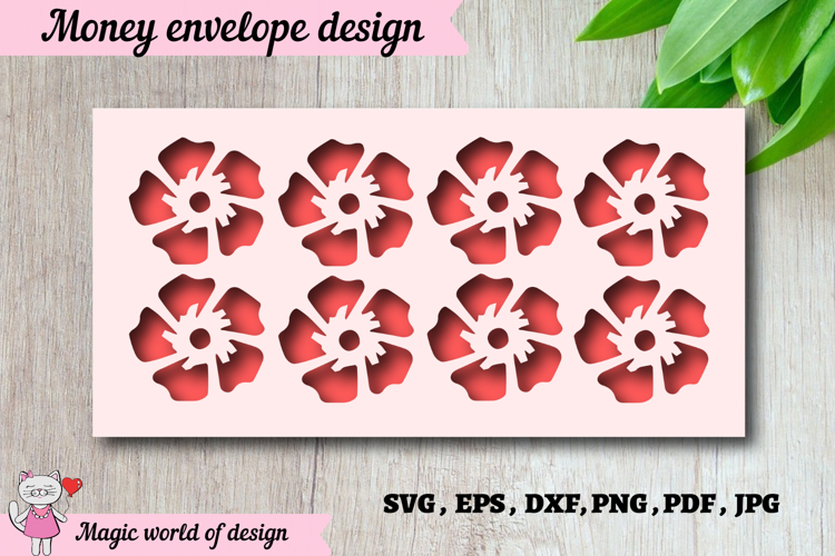 Floral Birthday Money Envelope SVG Paper Cut