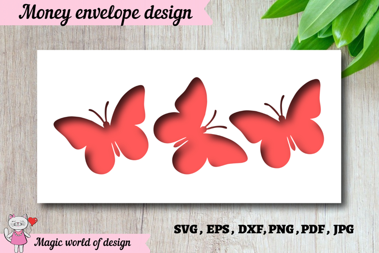 Butterflies Money Envelope SVG Paper Cut SVG