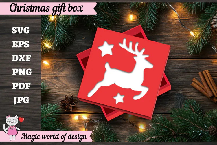 Reindeer Christmas SVG File, Cute Winter Reindeer Design