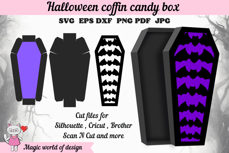 Halloween Coffin Gift Box SVG, Paper Box