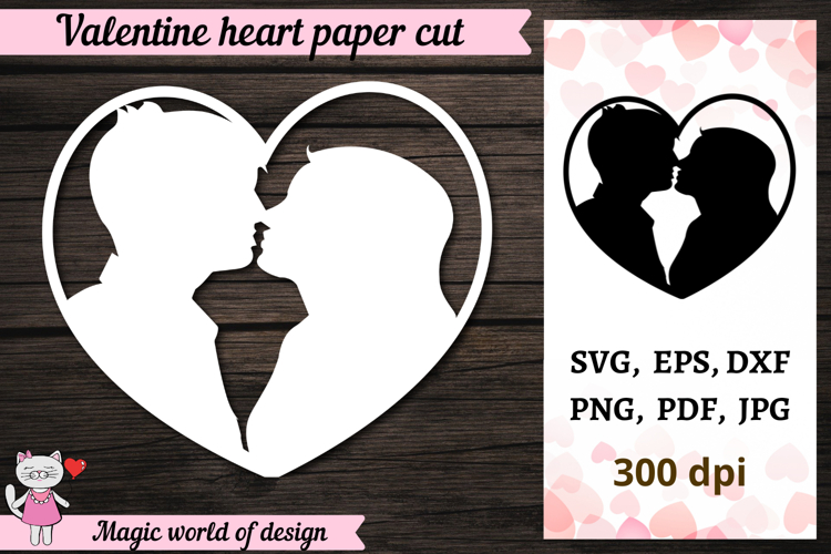Heart Valentine, Paper Cut Template svg