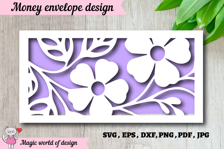Paper Cut Birthday Money Envelope SVG example image 1