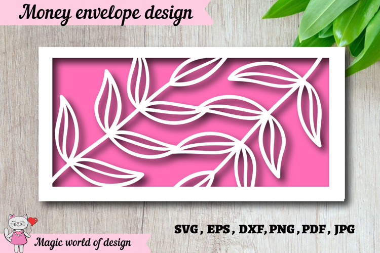 Paper Cut Birthday Money Envelope SVG example image 1