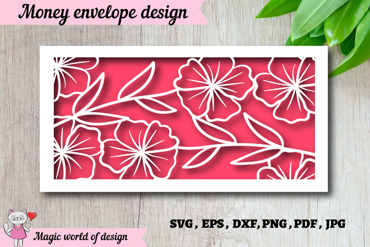 Floral Birthday Wishes Money Envelope svg