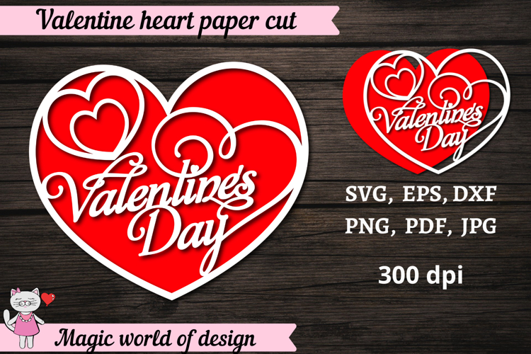 Heart 3D Layered Mandala SVG, cut file 2 layers