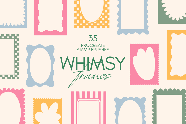 Whimsical Cute Retro Frames Procreate Stamp Brushes