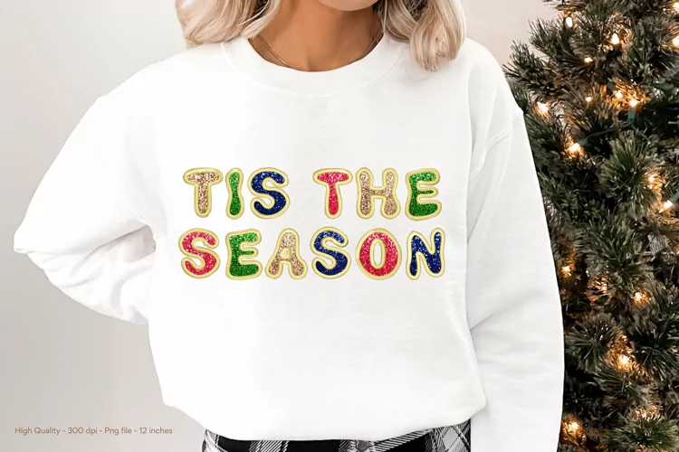 Faux Sequins Christmas Sublimation | Christmas Sequin Png