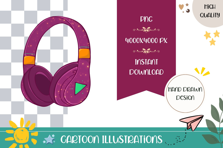 Hand Drawn Headphones Illustration, Headphones PNG