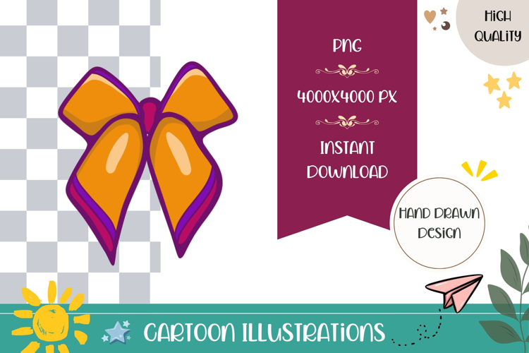 Hand Drawn Bow Illustration, Cartoon Bow PNG