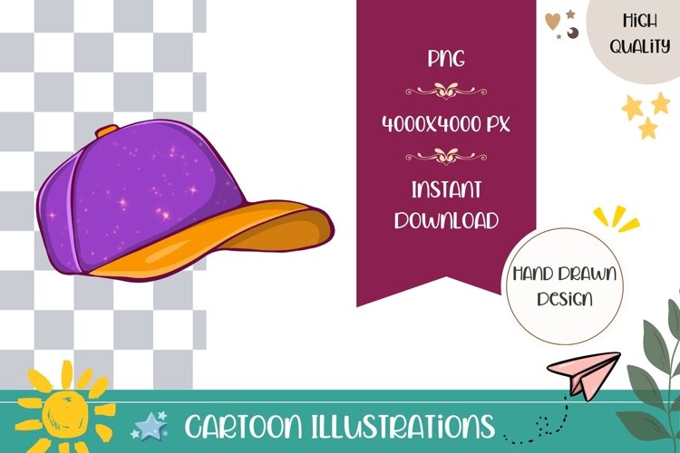 Hand Drawn Cap Illustration, Cartoon Cap PNG example image 1
