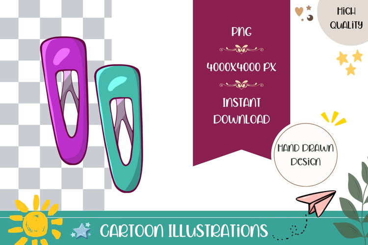Hand Drawn Hairpins Illustration, Cartoon Hairpins PNG