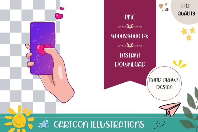 Hand Drawn Phone Illustration, Cartoon Like PNG