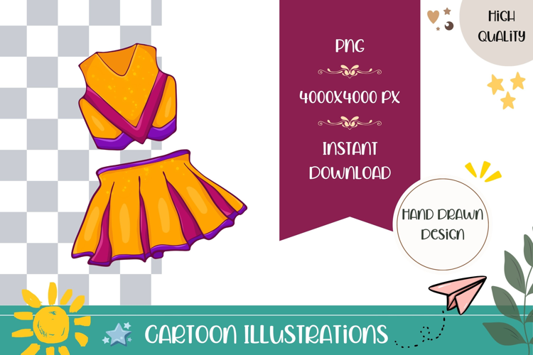 Hand Drawn Cheerleader Uniform Illustration, Cheerleader PNG