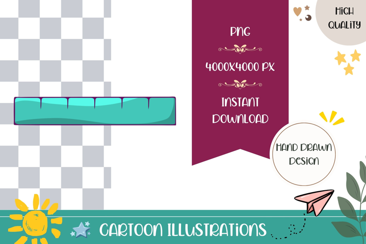 Hand Drawn Ruler Illustration, Cartoon School Supplies PNG