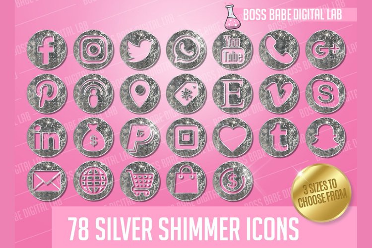 Silver Shimmer Icon Kit