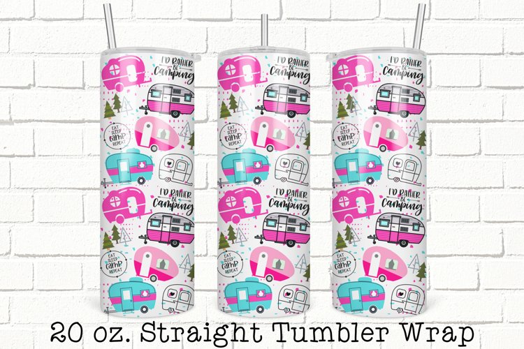 Camper Tumbler Wrap, 20 oz Skinny Straight Tumbler Wrap example image 1