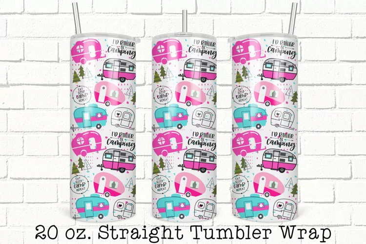 Camper Tumbler Wrap, 20 oz Skinny Straight Tumbler Wrap