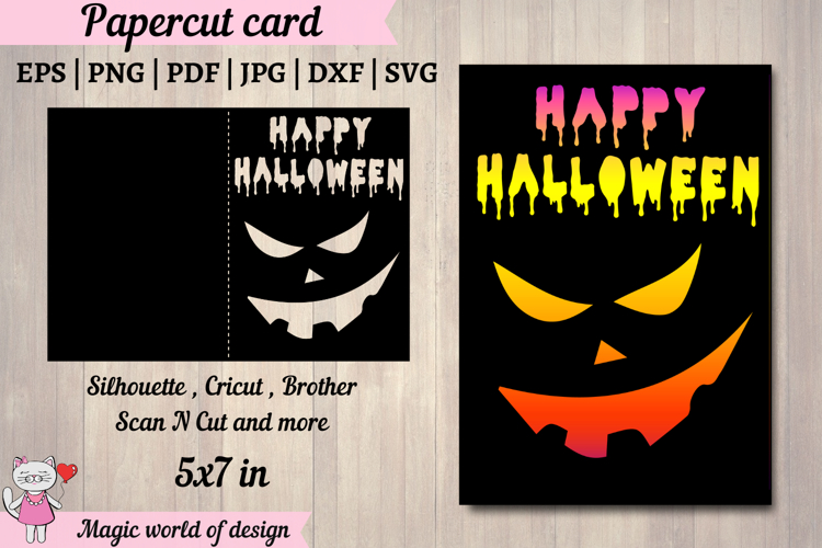 Happy Halloween Card svg for Cricut and Silhouette