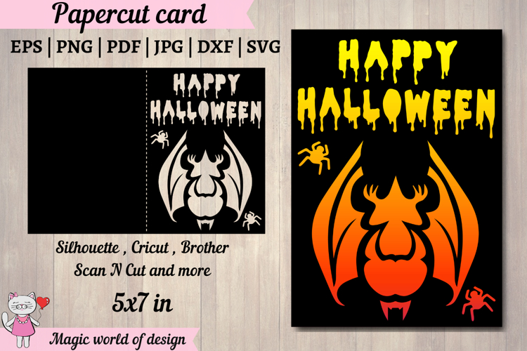 Happy Halloween Layered Card svg, Spooky Designs for Card
