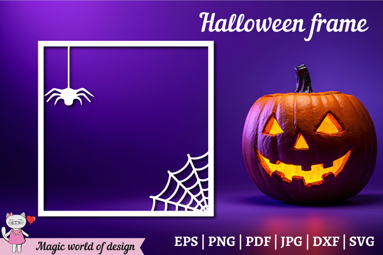 Halloween frame svg web with spider