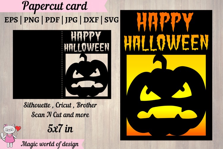 Horrible pumpkin svg, Happy Halloween Card svg for Cricut