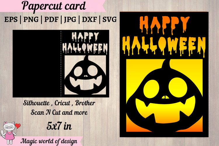 Happy Halloween pumpkin Card svg for Cricut