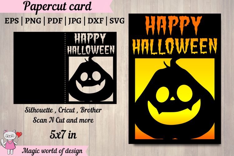 Happy Halloween pumpkin Card svg for Cricut