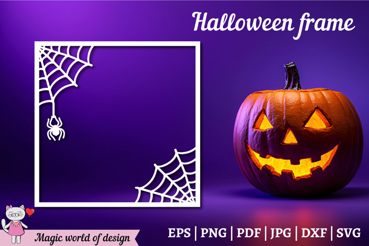 Halloween frame svg web with spider