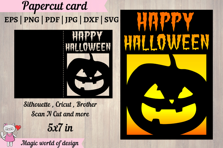 Happy Halloween pumpkin Card svg for Cricut