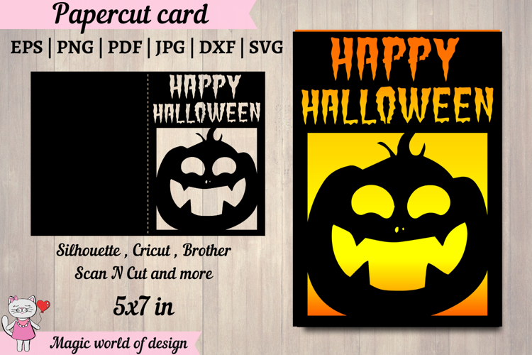 Happy Halloween pumpkin Card svg for Cricut