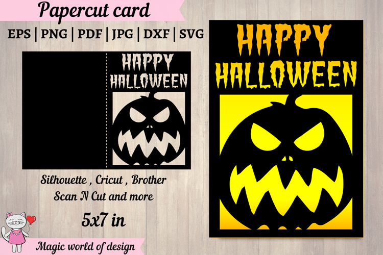 Happy Halloween pumpkin Card svg for Cricut