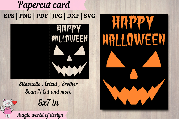 Happy Halloween Card svg for Cricut and Silhouette