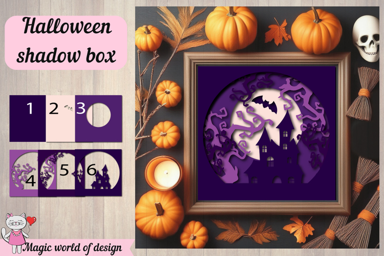 Spooky House Halloween Shadow Box svg, Layered Paper cute