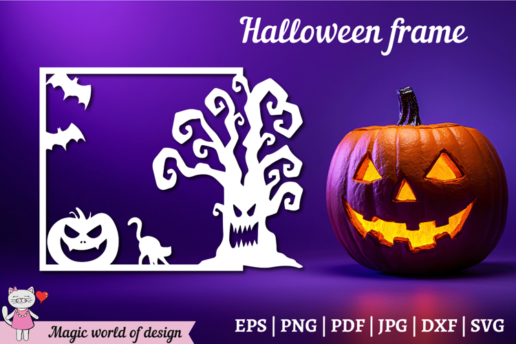 Halloween frame svg decor for the holiday with pumpkins