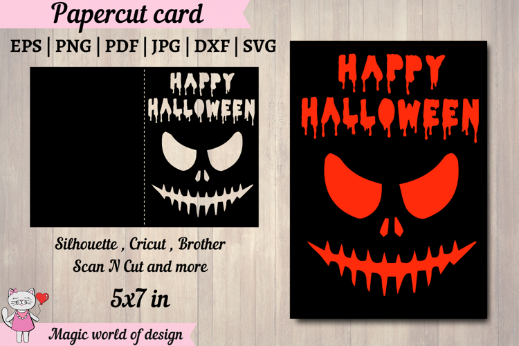 Happy Halloween Card svg for Cricut and Silhouette