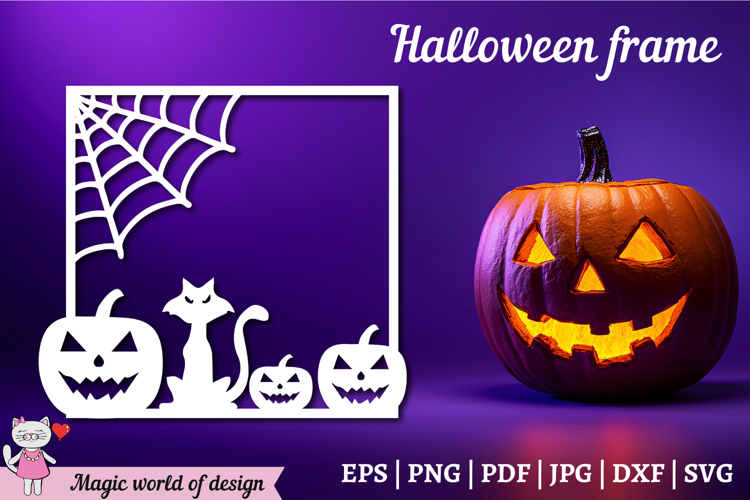 Halloween frame svg decor for the holiday with pumpkins
