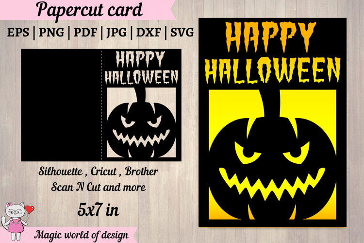 Horrible pumpkin svg, Happy Halloween Card svg for Cricut