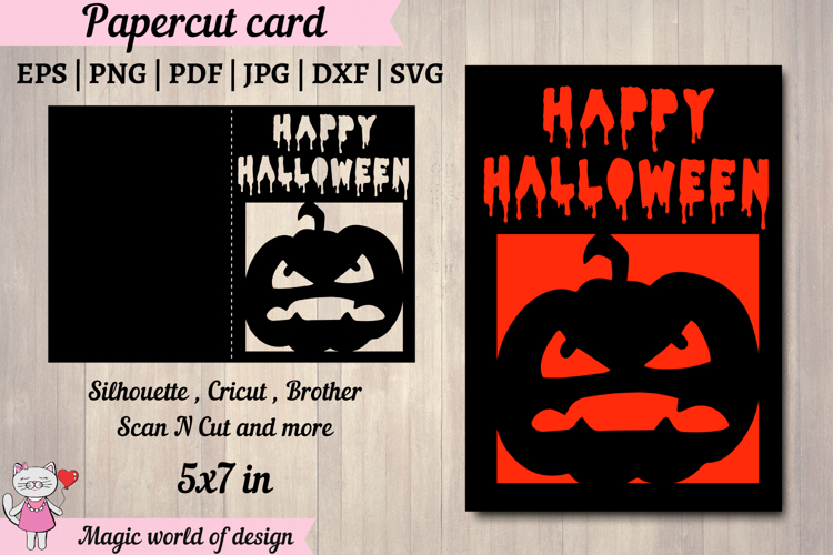 Horrible pumpkin svg, Happy Halloween Card svg for Cricut