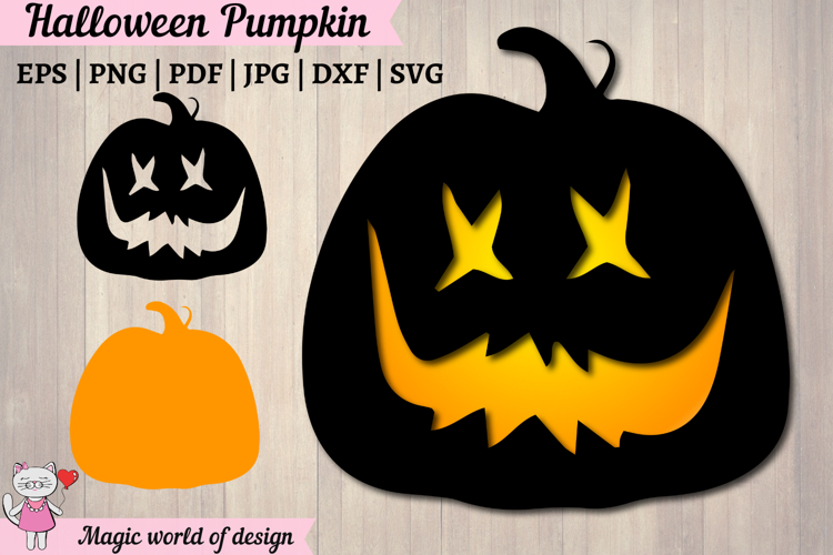 Halloween Pumpkin Paper Cut Files SVG for Cricut Silhouette