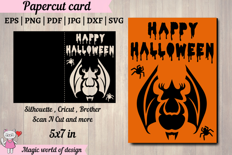 Happy Halloween Layered Card svg, Spooky Designs for Card