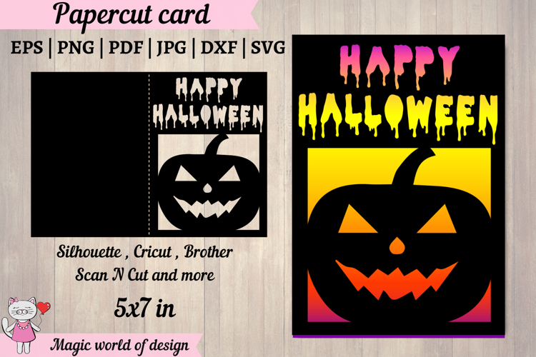 Horrible pumpkin svg, Happy Halloween Card svg for Cricut