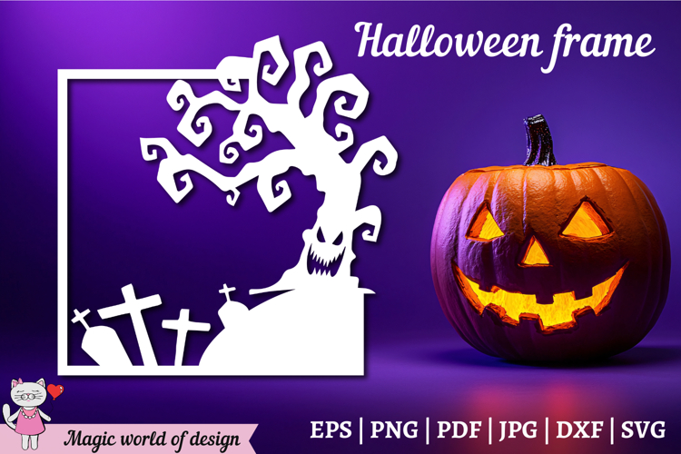 Halloween Frame svg digital cut file for Cricut
