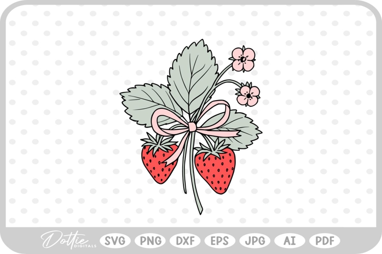 Strawberry Plant SVG PNG DXF