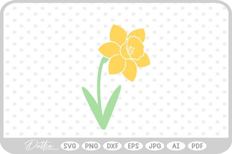 Daffodil Spring Flower SVG PNG DXF