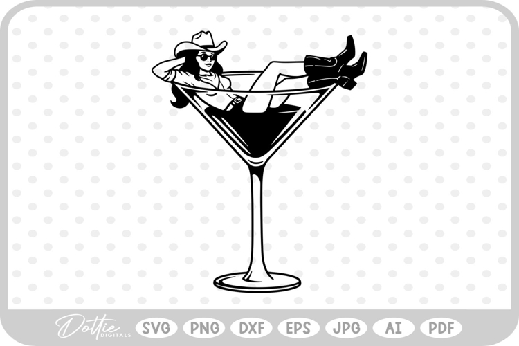 Cowgirl Cocktail SVG PNG DXF