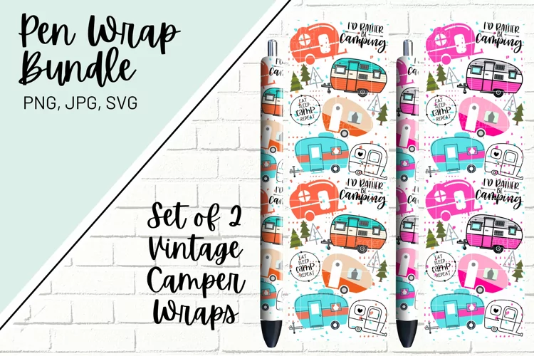 Camping Pen Wrap Bundle- PNG JPG SVG