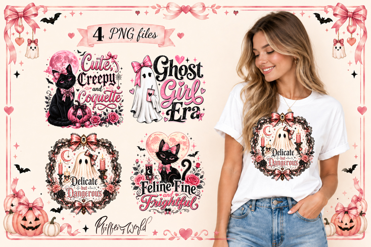Coquette Halloween Sublimation Designs | Black cat Quotes